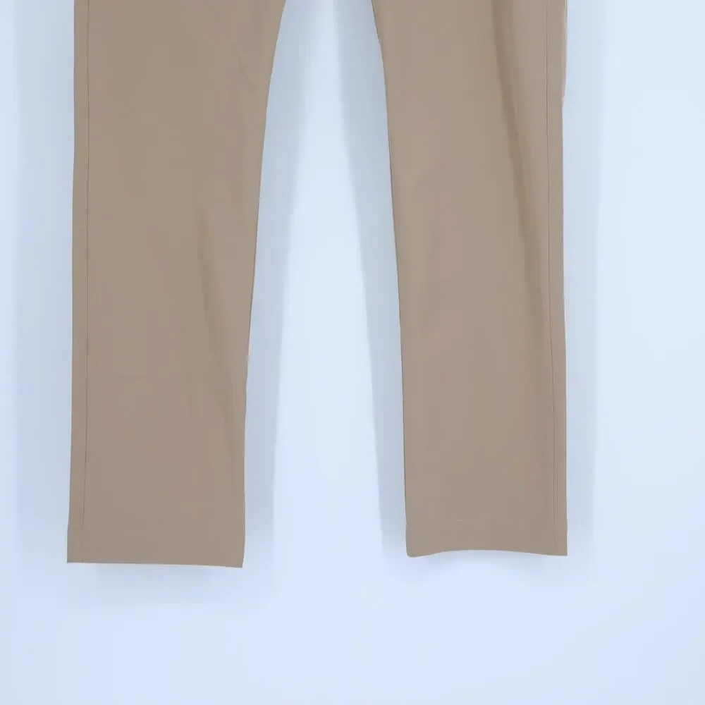 J. CREW Slim Fit Tech Chino Pants Dark Khaki Flex Zip Fly Mid Rise Men's 33X32